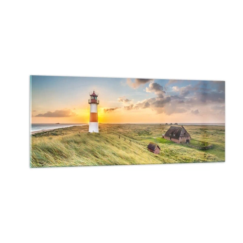 Schilderen op glas - Tussen de golven - 100x40 cm