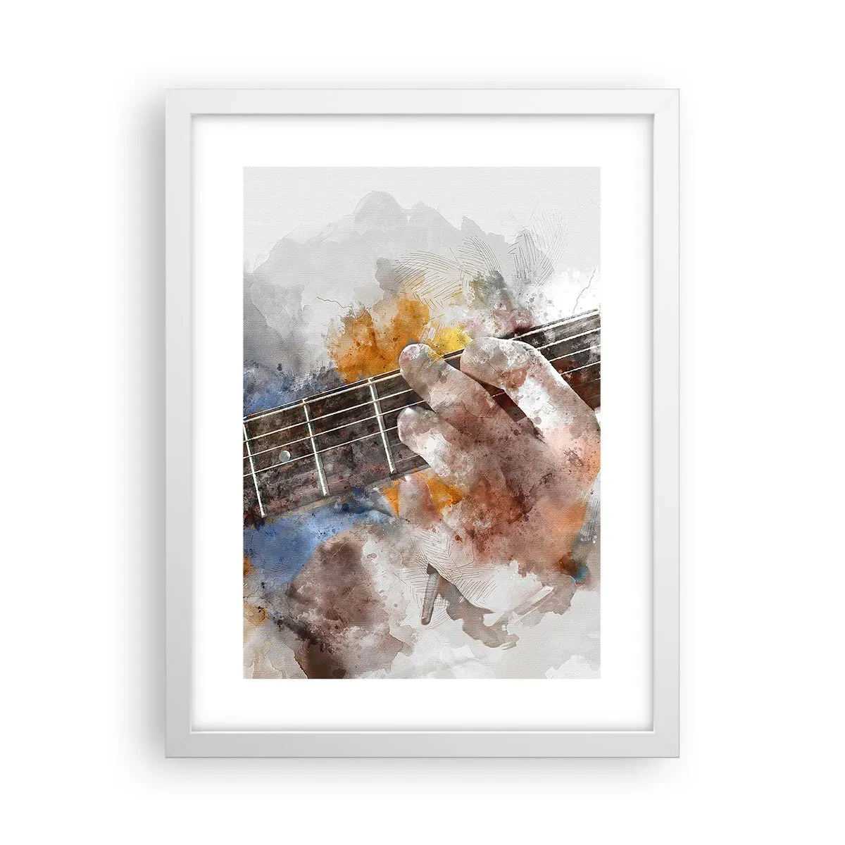Poster in een witte lijst - Poëzie tussen de snaren - 30x40 cm