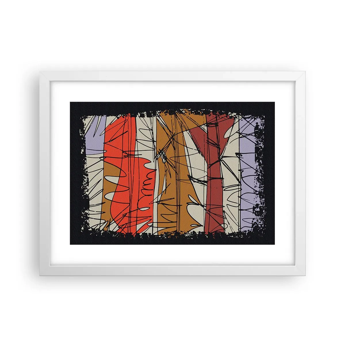 Poster in een witte lijst - Spontane compositie - 40x30 cm