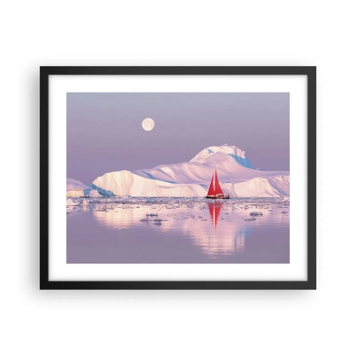 Poster in een zwarte lijst - De hitte van het zeil, de kilte van het ijs - 50x40 cm