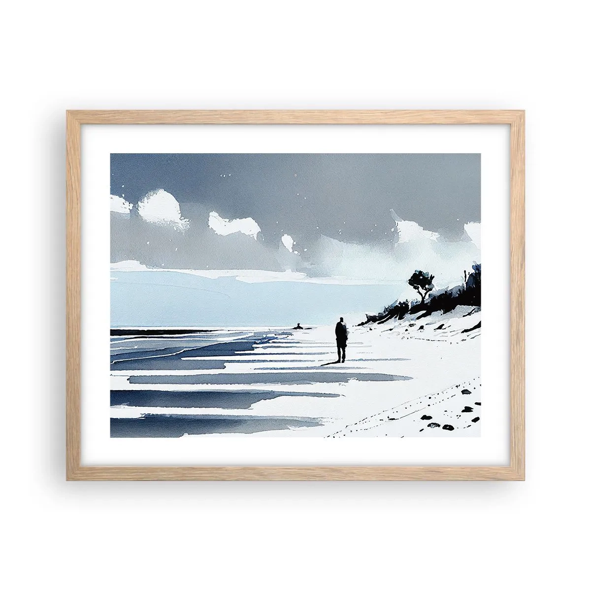 Een poster in een licht eiken lijst - Alleen - 50x40 cm