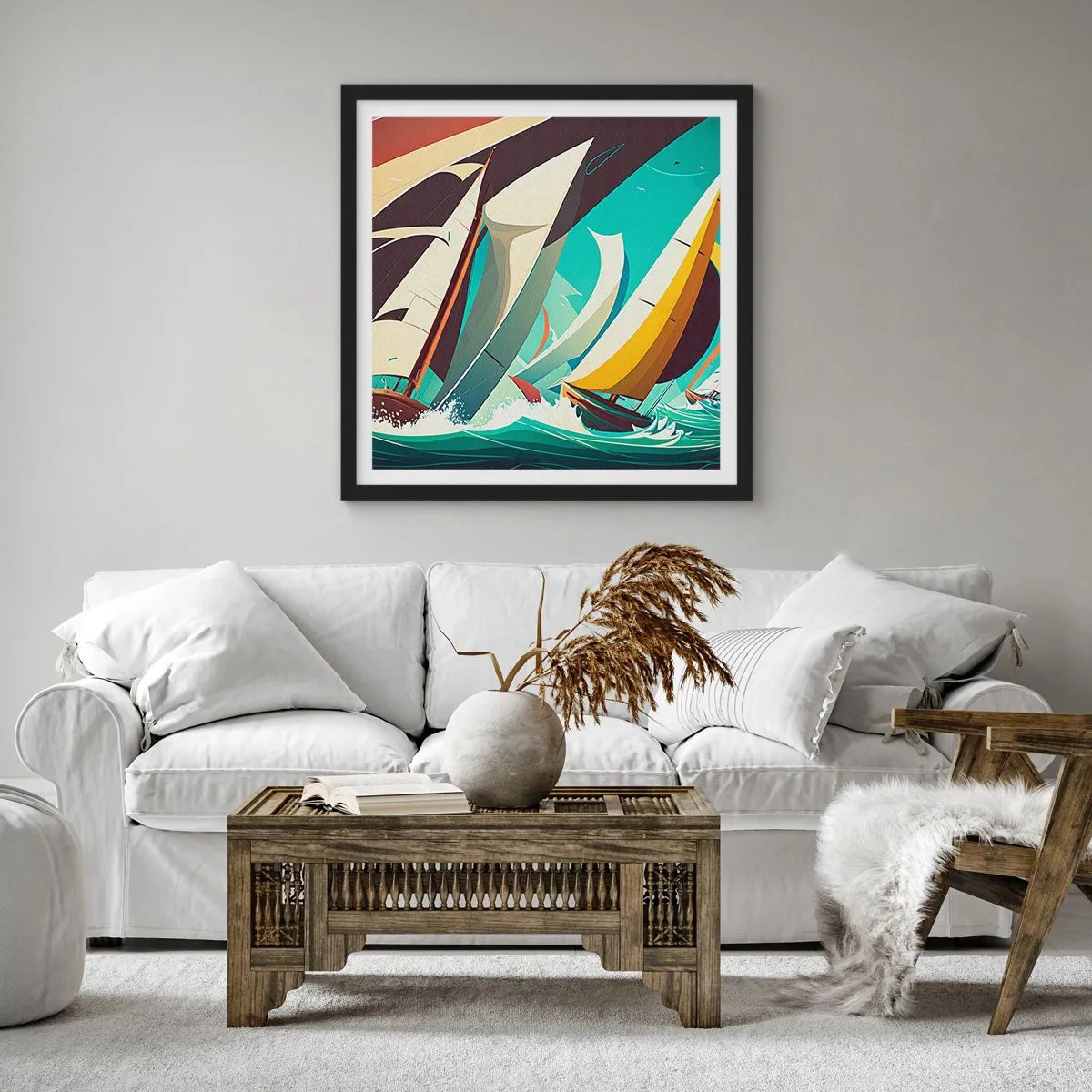 Poster in een zwarte lijst - Met elementen als een broer - 60x60 cm