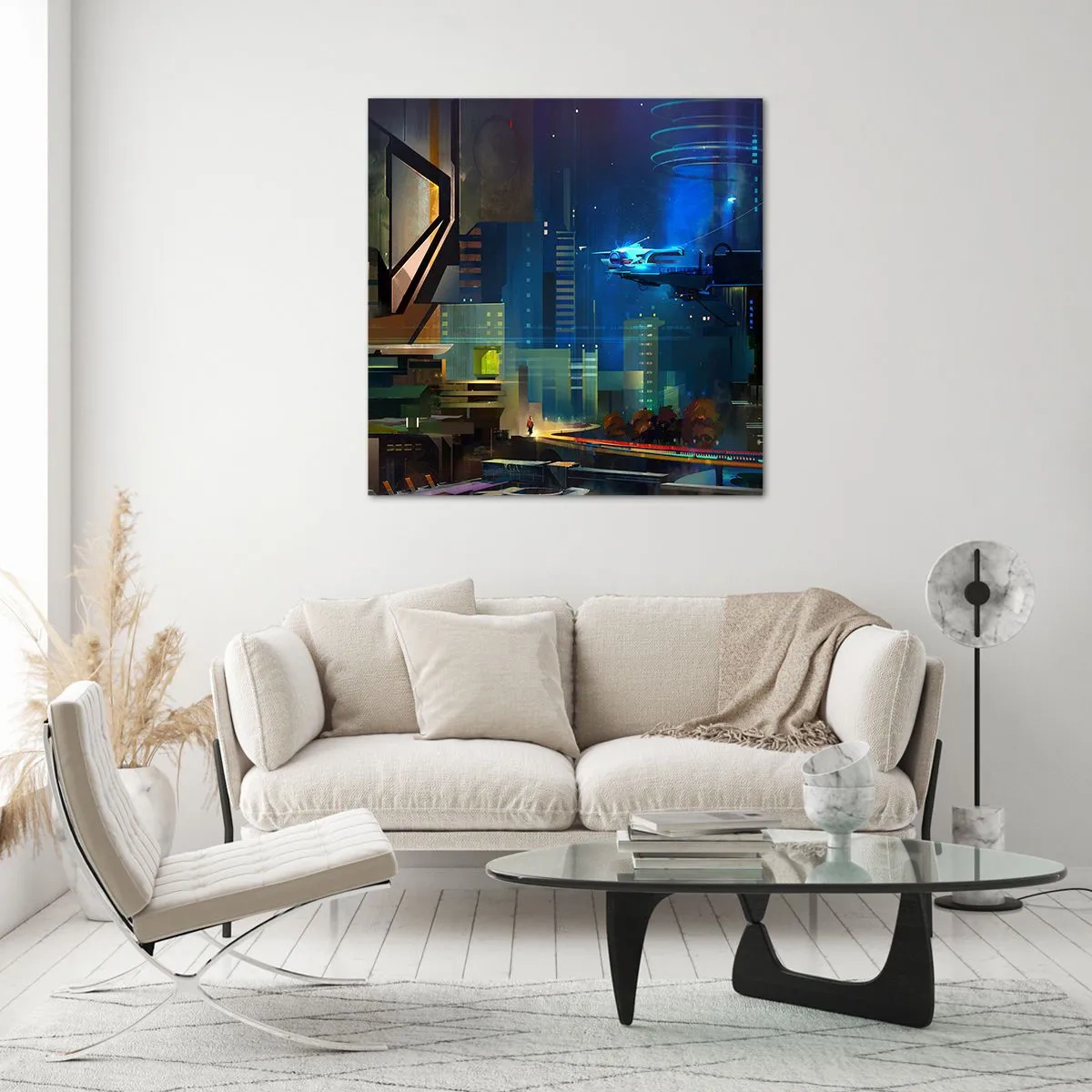 Schilderen op glas - In de nabije toekomst - 70x70 cm