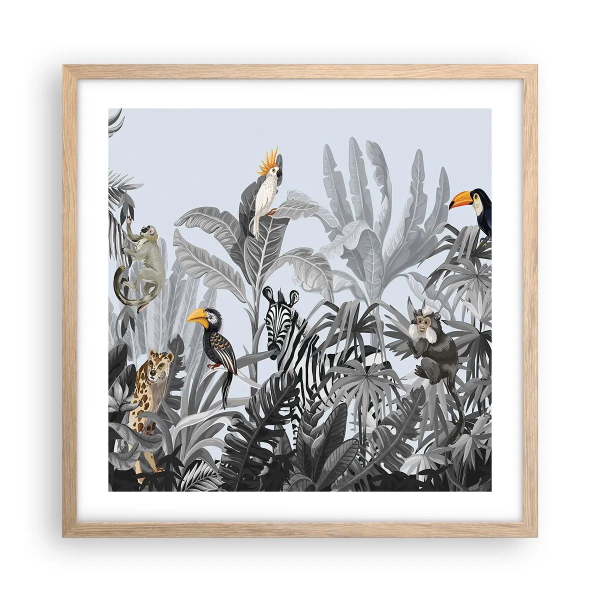 Een poster in een licht eiken lijst - Afrikaans sprookje - 50x50 cm