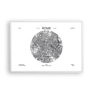 Poster in een witte lijst - Anatomie van Rome - 100x70 cm