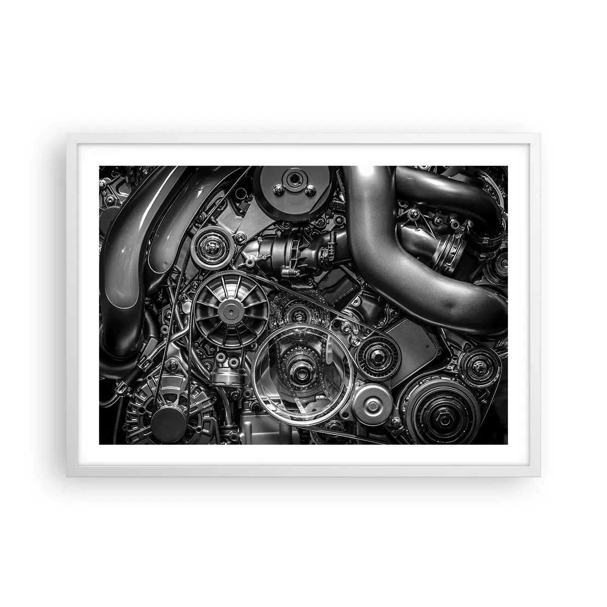 Poster in een witte lijst - De poëzie van mechanica - 70x50 cm