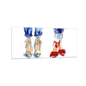 Schilderen op glas - Misschien gaan we wandelen? - 120x50 cm