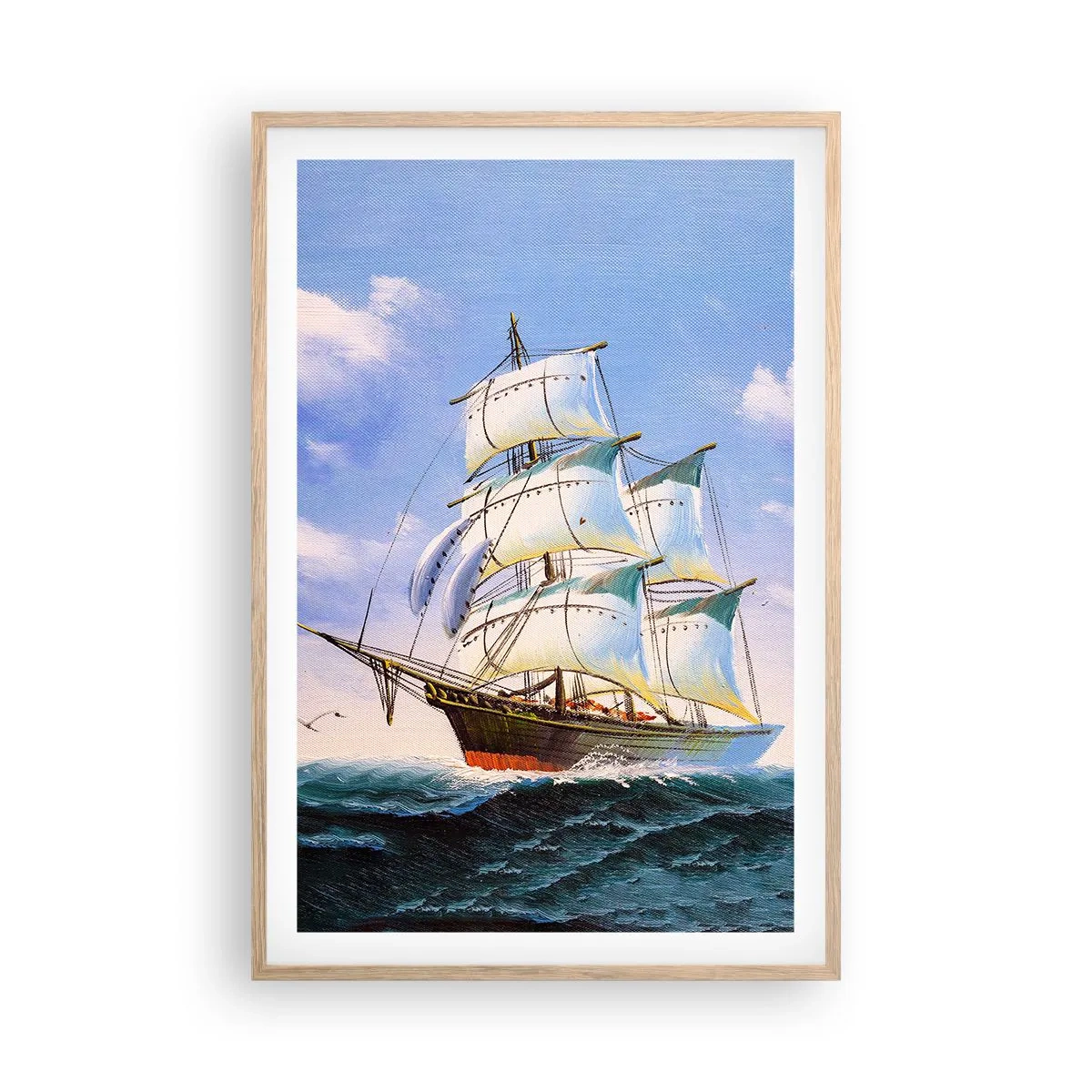 Een poster in een licht eiken lijst - Trots met de wind - 61x91 cm