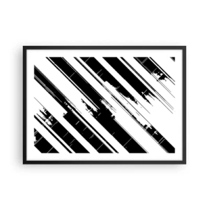 Poster in een zwarte lijst - Een intense en dynamische compositie - 70x50 cm