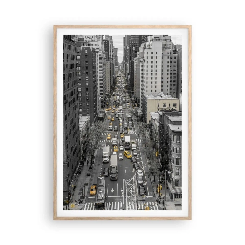 Een poster in een licht eiken lijst - New Yorks leven - 70x100 cm
