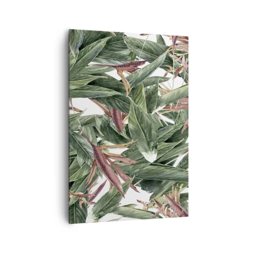 Schilderen op canvas - Smaragd-lila struikgewas - 70x100 cm