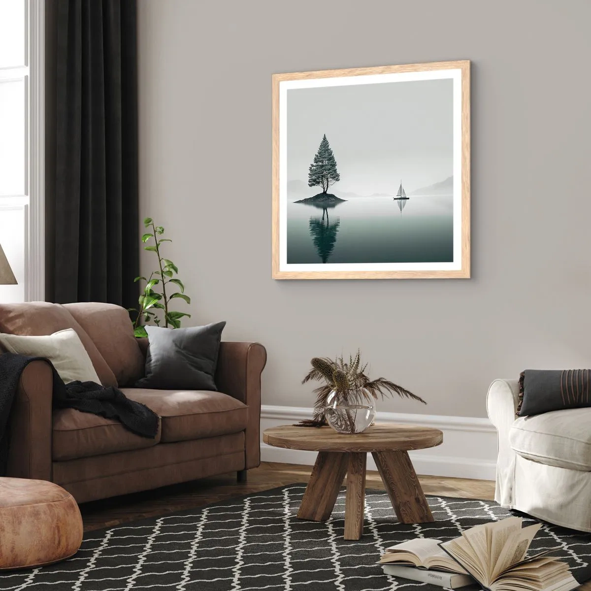 Een poster in een licht eiken lijst - Droom - 40x40 cm