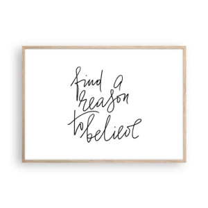 Een poster in een licht eiken lijst - Het is mogelijk - 100x70 cm