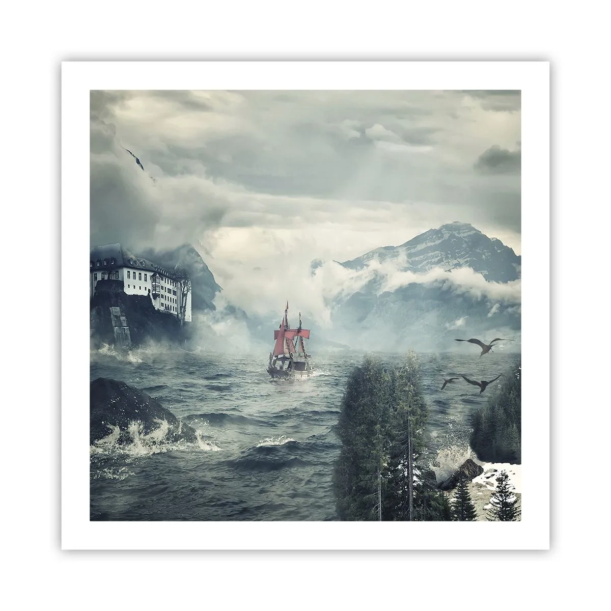 Poster - In magische wateren - 60x60 cm