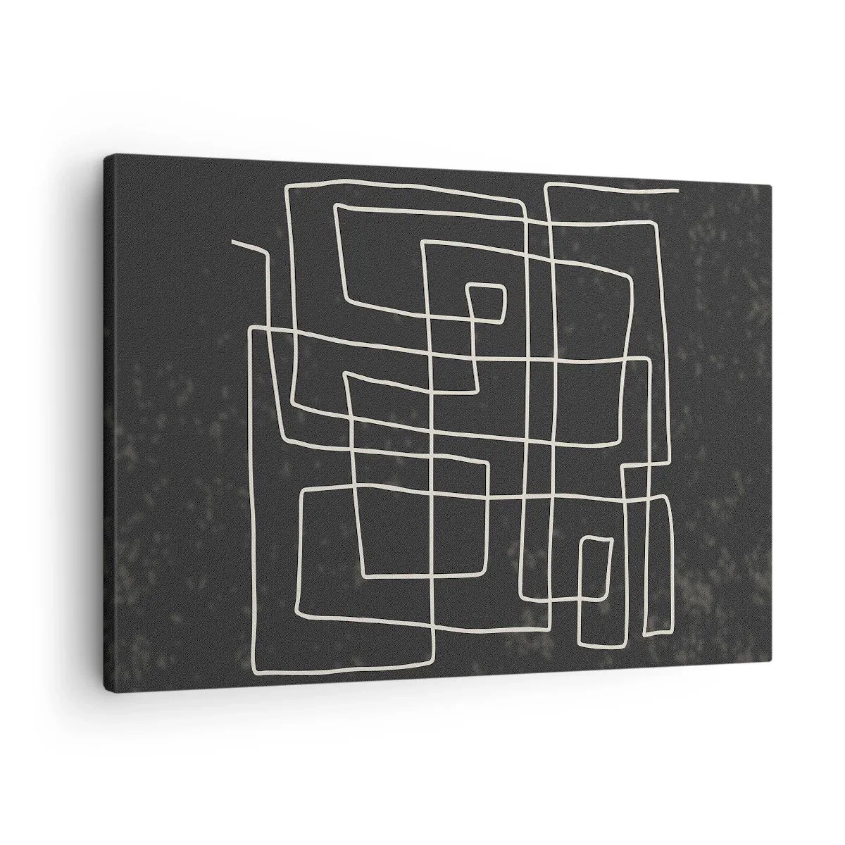 Schilderen op canvas - Abstract geometrisch patroon op een donkere achtergrond - 70x50cm - Niet zo eenvoudig - Moderne wanddecoratie voor woonkamer en slaapkamer ARTTOR