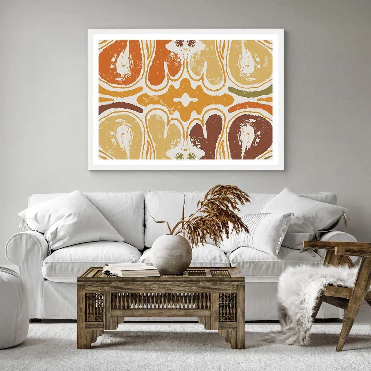 Poster in een witte lijst - Sentimentele abstractie - 40x40 cm