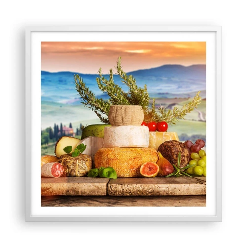 Poster in een witte lijst - De Italiaanse levensvreugde - 60x60 cm