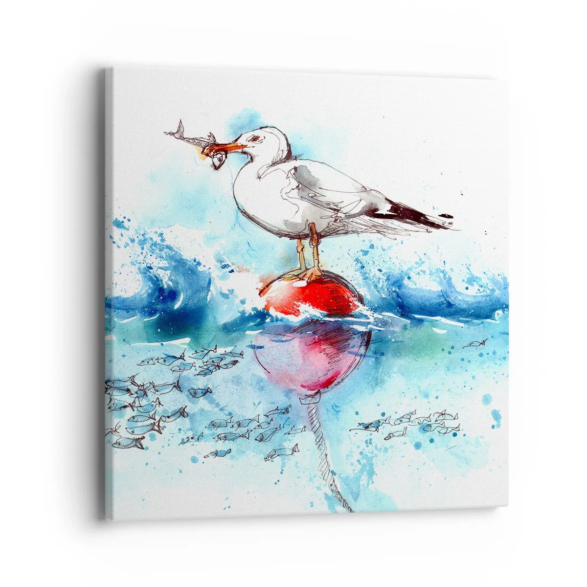 Schilderen op canvas - Succesvolle vangst - 40x40 cm