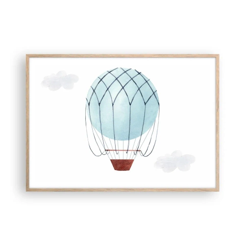 Een poster in een licht eiken lijst - Hekemaal in de wolken - 100x70 cm