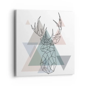 Schilderen op canvas - In een geometrisch bos - 40x40 cm