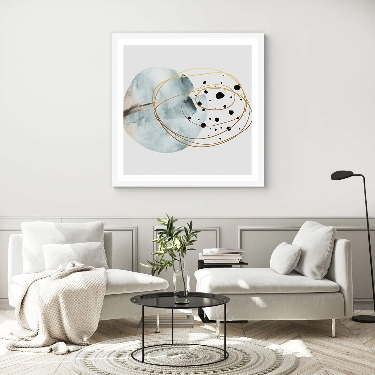 Poster in een witte lijst - Omarmd door de ruimte - 30x30 cm