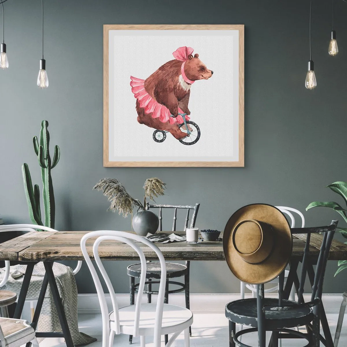 Een poster in een licht eiken lijst - Wat een circus! - 60x60 cm