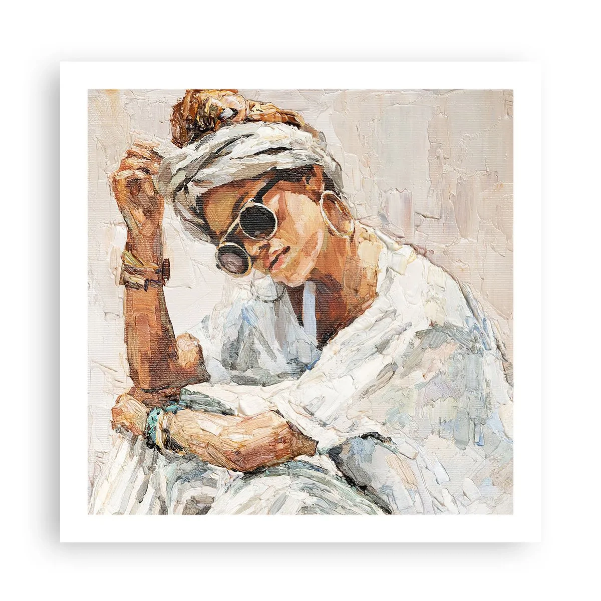 Poster - Portret in de volle zon - 60x60 cm