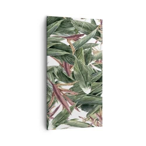 Schilderen op canvas - Smaragd-lila struikgewas - 55x100 cm