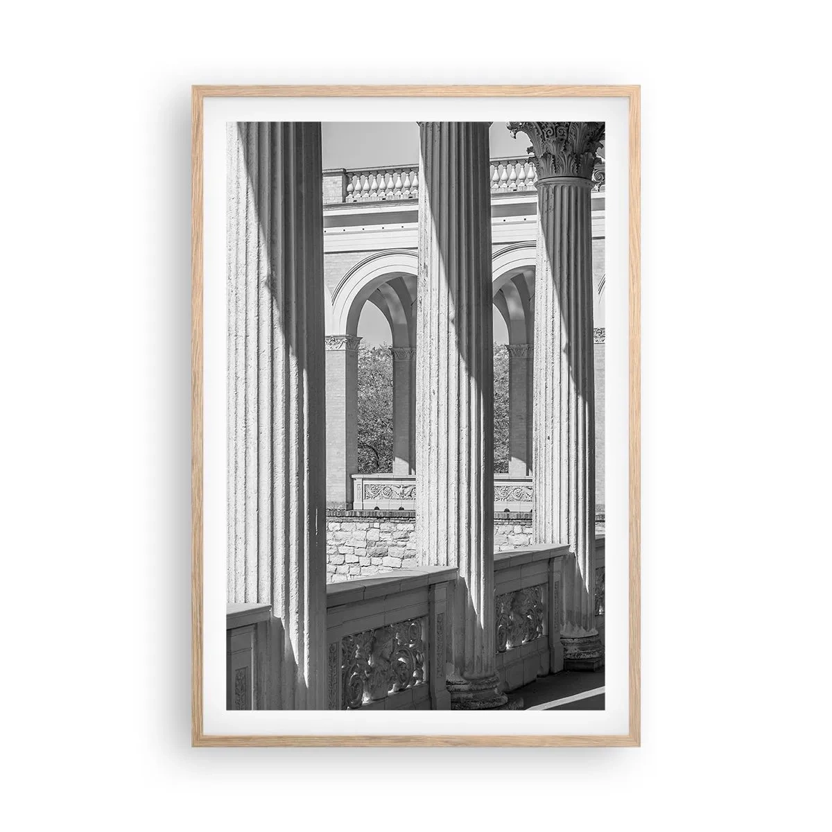 Een poster in een licht eiken lijst - Zonnige arcade - 61x91 cm