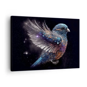 Schilderen op canvas - Een mus in ruimtetijdperkstijl met een diamanten glans - 70x50cm - Diamant mus - Moderne wanddecoratie voor woonkamer en slaapkamer ARTTOR