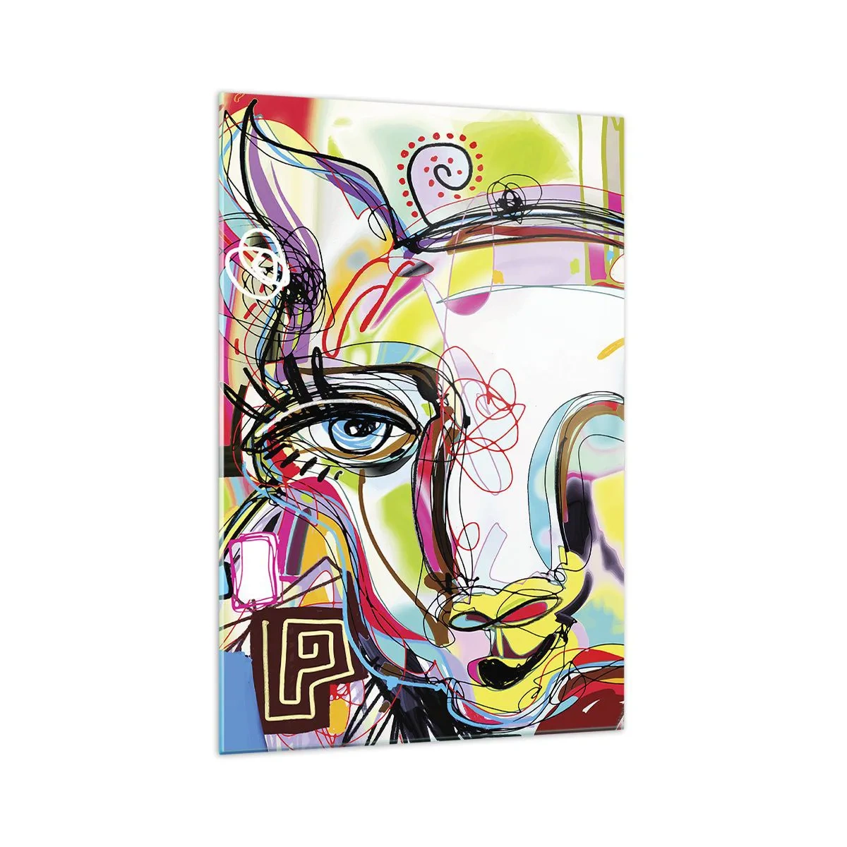 Schilderen op glas - De rijkdom van het middelbare schooldiploma van de kat - 70x100 cm