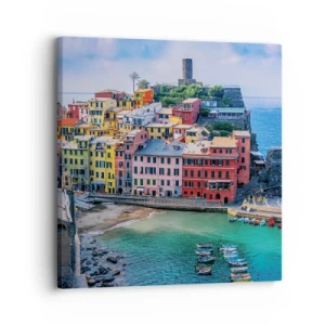 Schilderen op canvas - Mediterrane magische stad - 30x30 cm