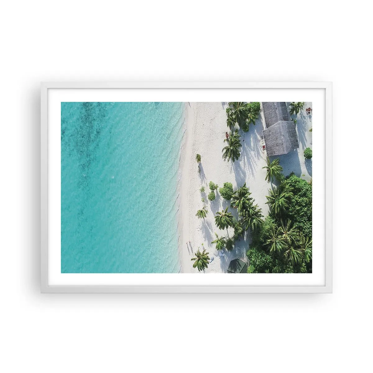 Poster in een witte lijst - Een vakantie in het paradijs - 70x50 cm