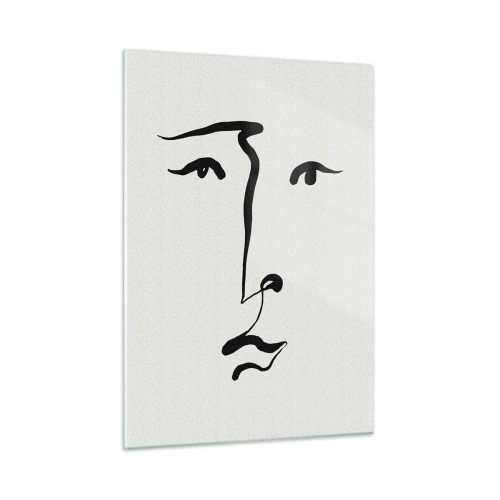 Schilderen op glas - Portret met één lijn - 50x70 cm