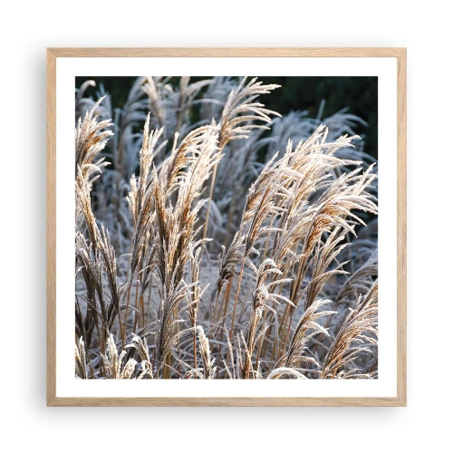 Een poster in een licht eiken lijst - Gekleed met vorst - 60x60 cm