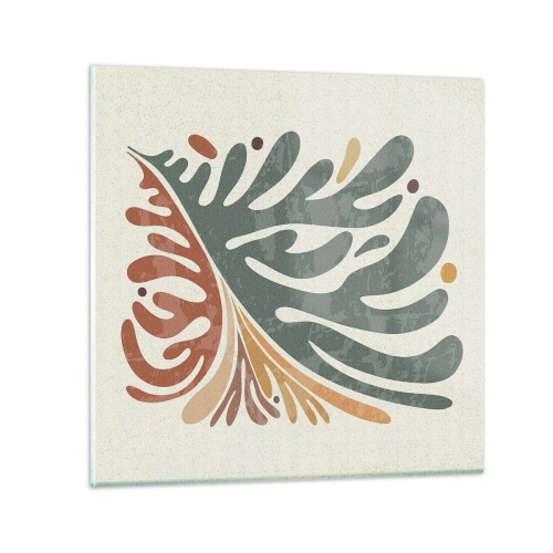 Schilderen op glas - Veelkleurig blad - 60x60 cm