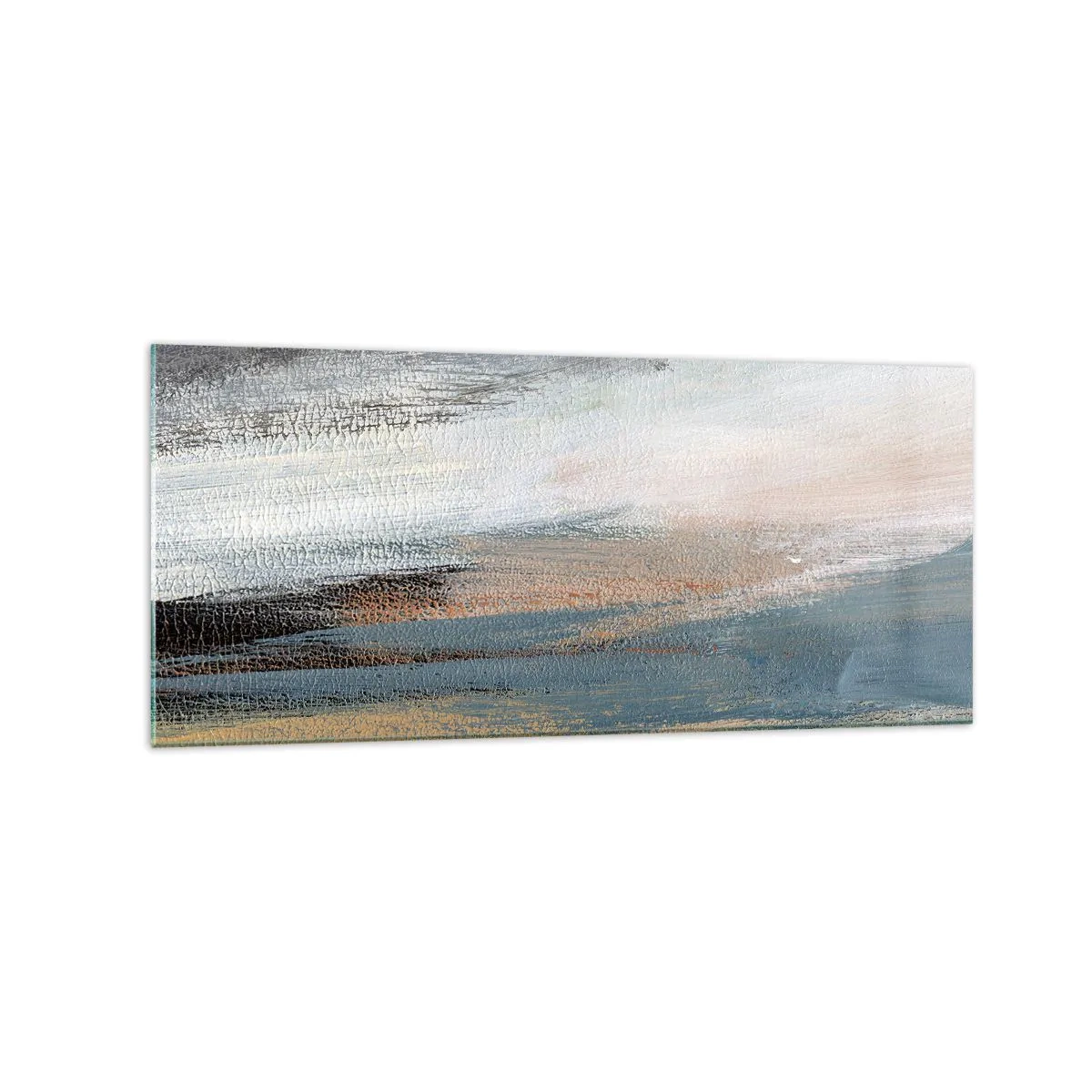 Schilderen op glas - Abstractie: noordelijk landschap - 120x50 cm