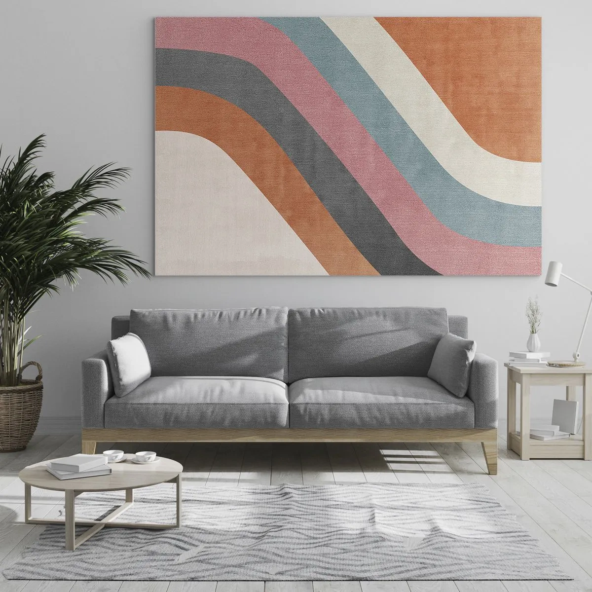 Schilderen op glas - Diagonale compositie – beweging - 100x70 cm