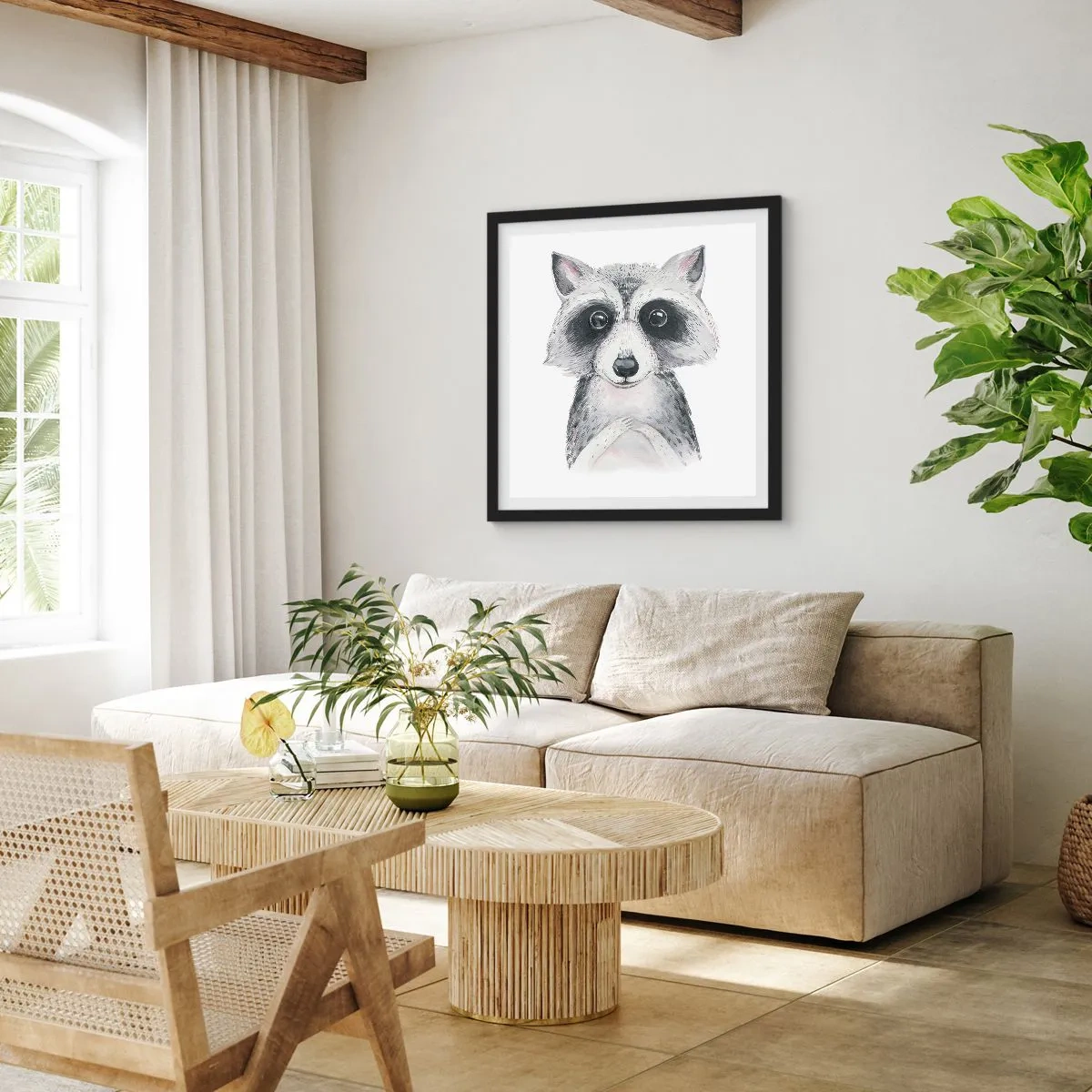 Poster in een zwarte lijst - Een moment om te verhuizen - 30x30 cm