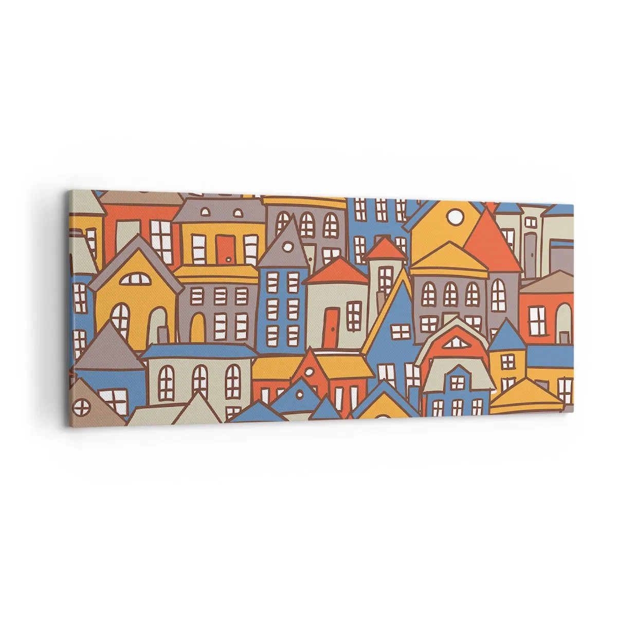 Schilderen op canvas - Achter het huis is een huis - 100x40 cm