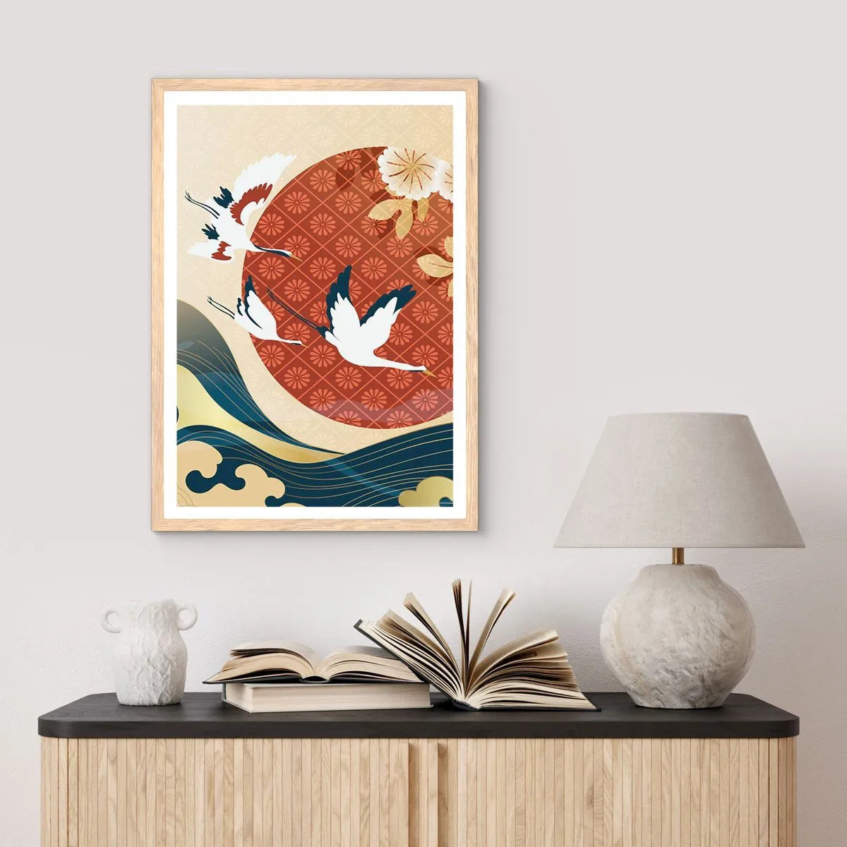 Een poster in een licht eiken lijst - Japans sprookje - 40x50 cm