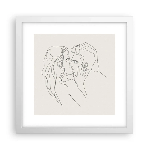 Poster in een witte lijst - Verstrikt in gevoel - 30x30 cm