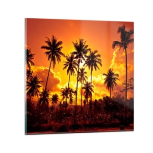 Schilderen op glas - Bergen staan ​​in brand, bossen staan ​​in brand - 40x40 cm