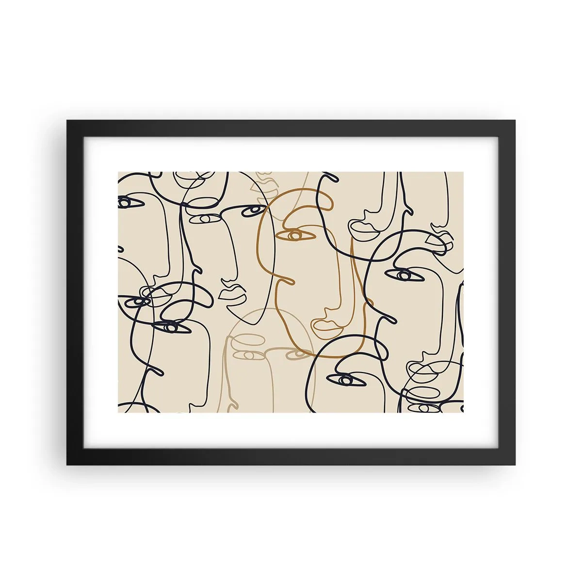 Poster in een zwarte lijst - Het portret is vermenigvuldigd - 40x30 cm