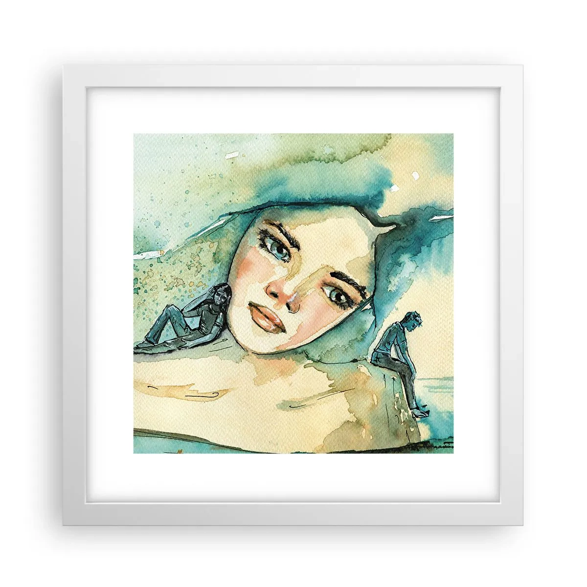 Poster in een witte lijst - Ben ik blauw? - 30x30 cm
