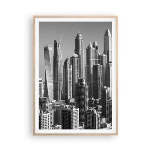 Een poster in een licht eiken lijst - Stad in de woestijn - 70x100 cm