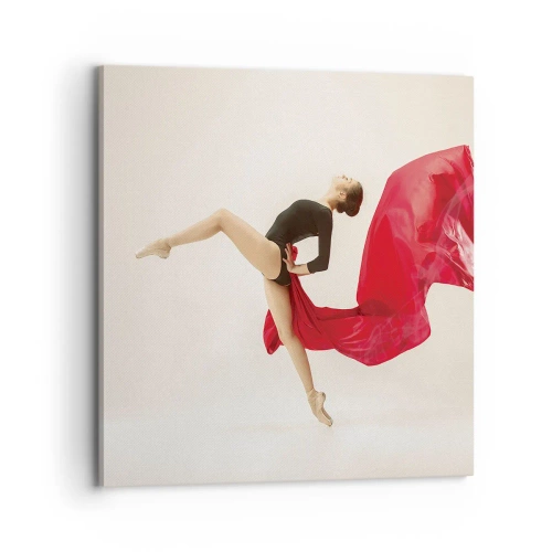 Schilderen op canvas - rood en zwart - 70x70 cm