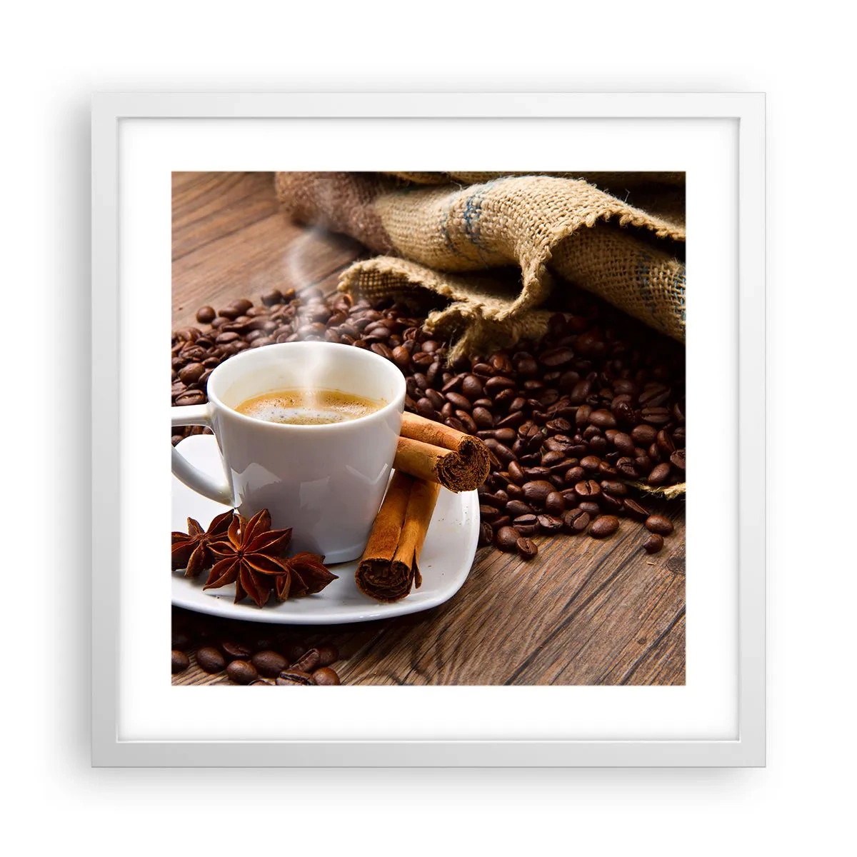 Poster in een witte lijst - Pittige smaak en aroma - 40x40 cm