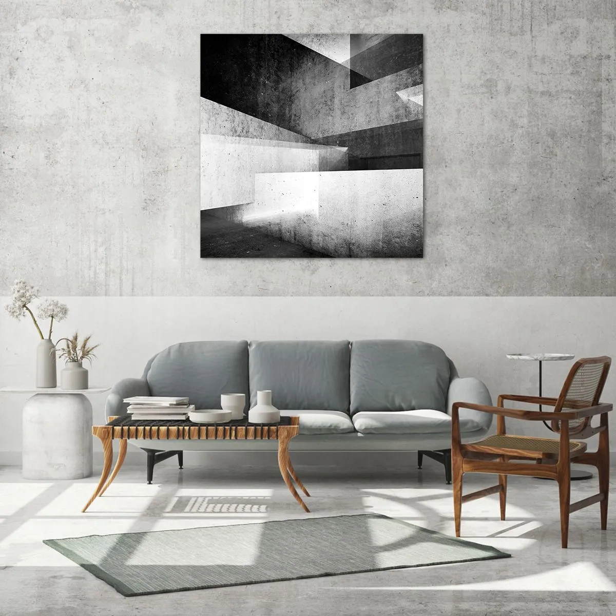 Schilderen op glas - De structuur van de ruimte - 70x70 cm