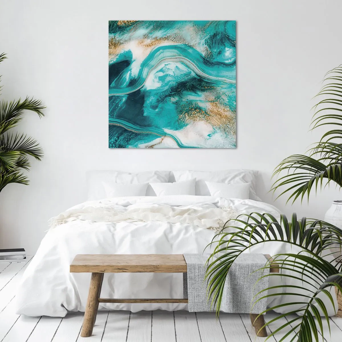 Schilderen op canvas - De rivier van goud - 30x30 cm